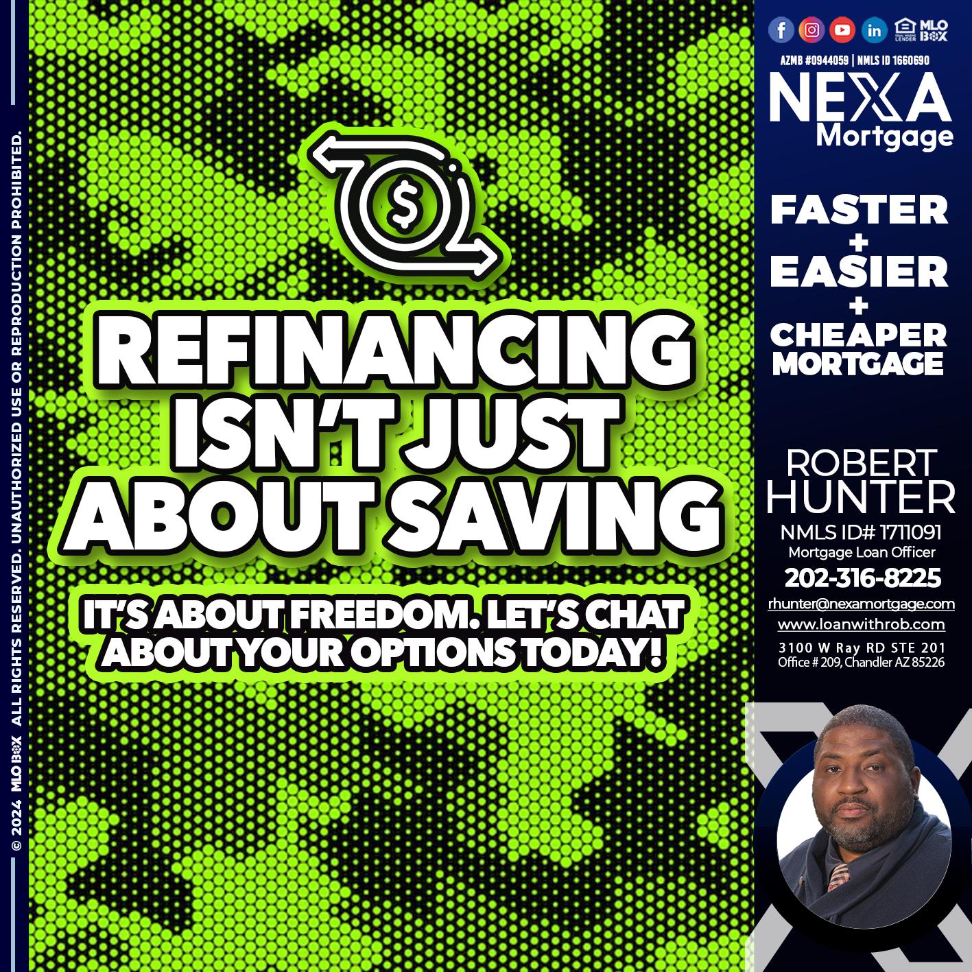 REFINANCING - Robert Hunter -Mortgage Loan Officer