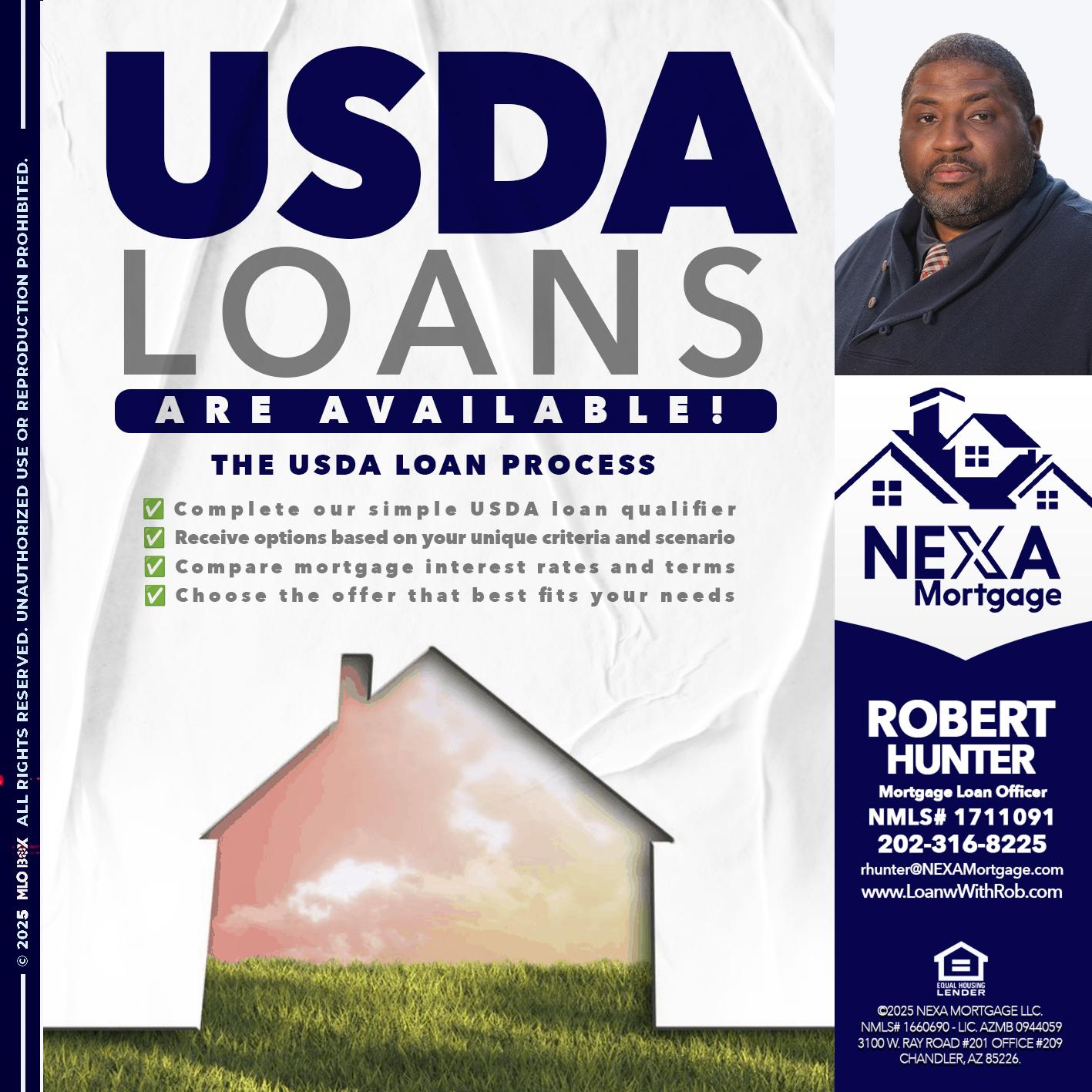 USDA LOANS - Robert Hunter -Mortgage Loan Officer