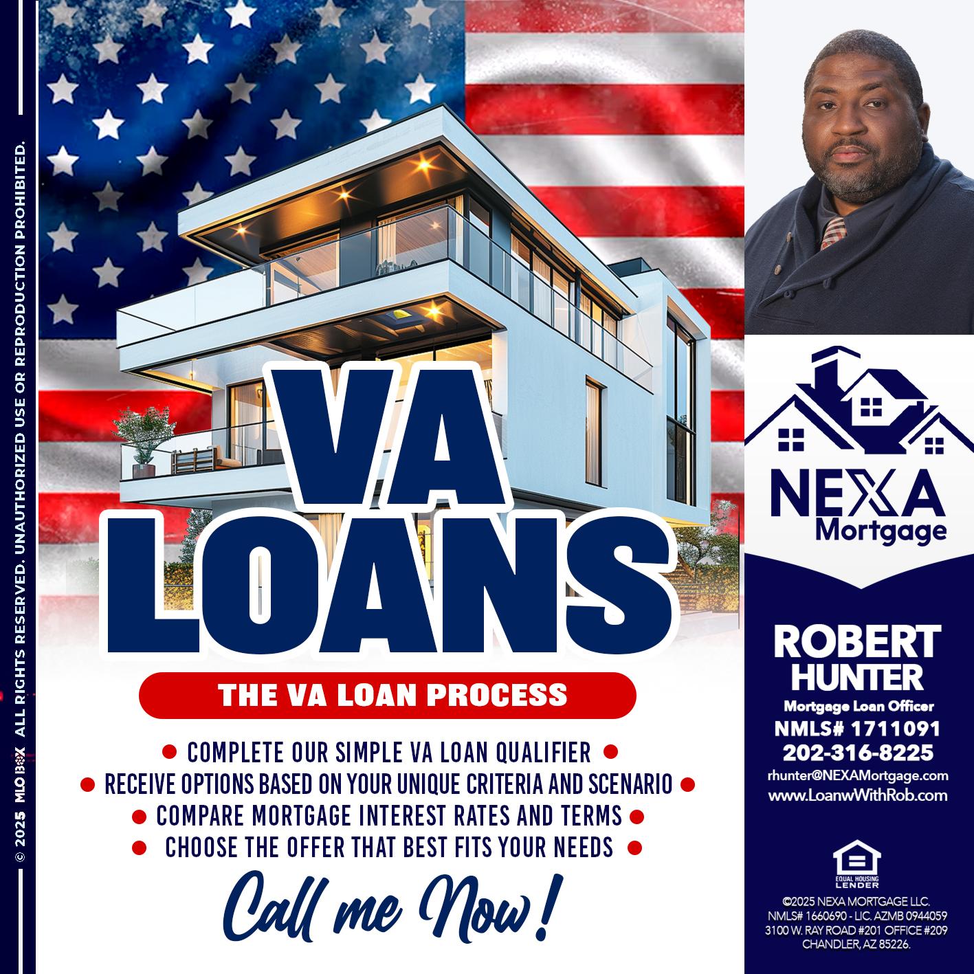 VA LOANS - Robert Hunter -Mortgage Loan Officer