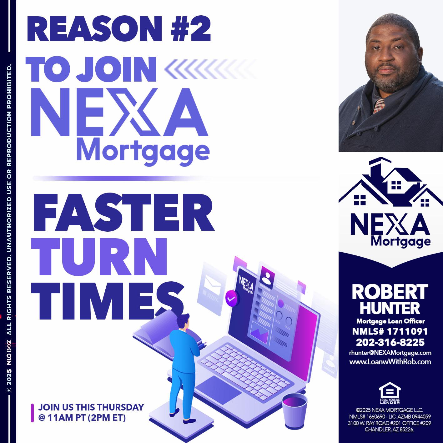 REASON 2 - Robert Hunter -Mortgage Loan Officer