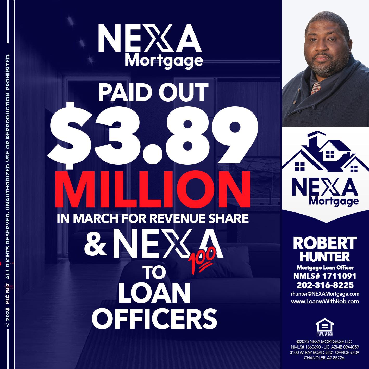 NEXA PAID OUT - Robert Hunter -Mortgage Loan Officer