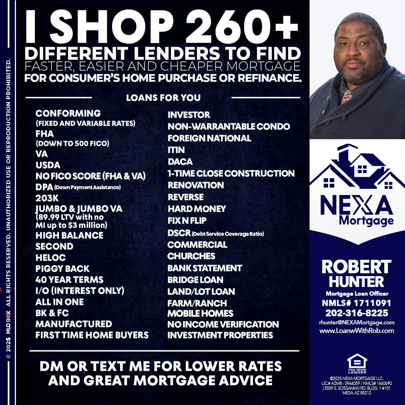 I SHOP +260 - Robert Hunter -Mortgage Loan Officer