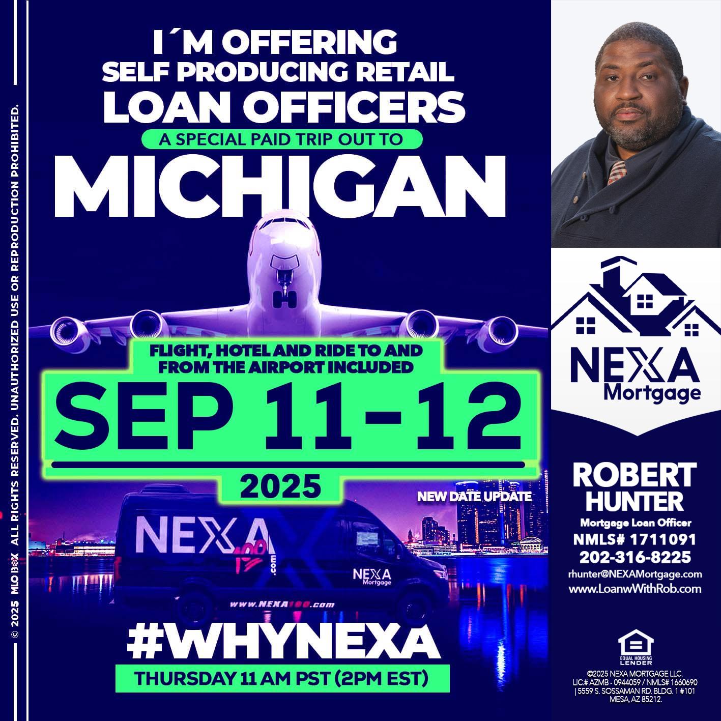 michigan sep 11-12 - Robert Hunter -Mortgage Loan Officer