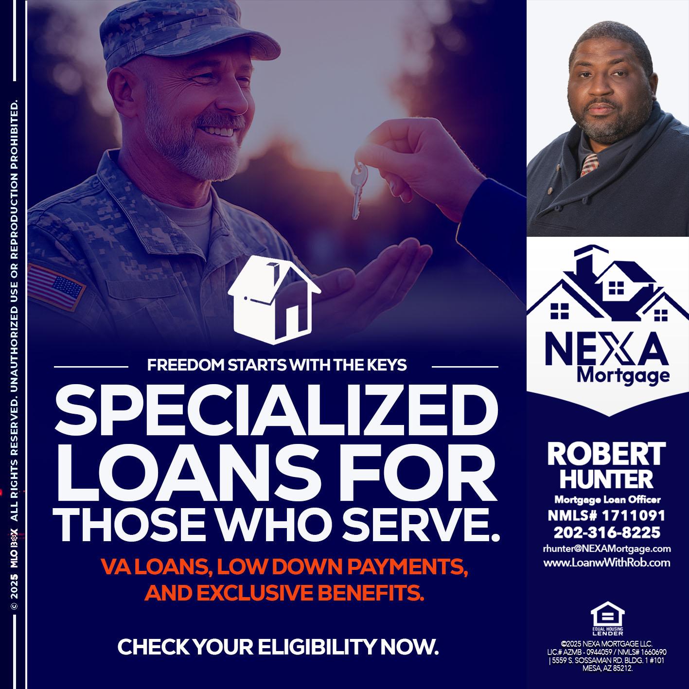 SPECIALIZED LOANS - Robert Hunter -Mortgage Loan Officer
