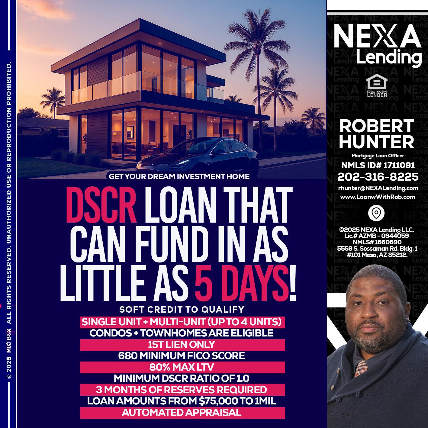 DSCR - Robert Hunter -Mortgage Loan Officer