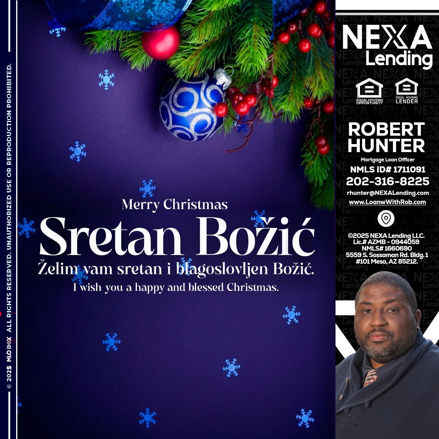 Sretan Božić - Robert Hunter -Mortgage Loan Officer