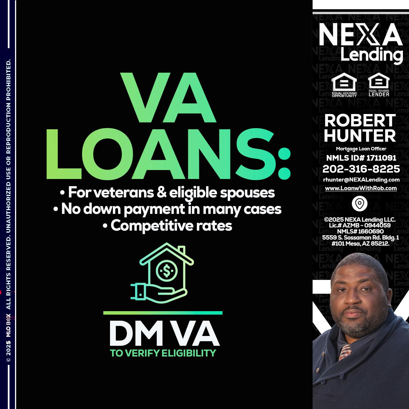 VA LOANS - Robert Hunter -Mortgage Loan Officer