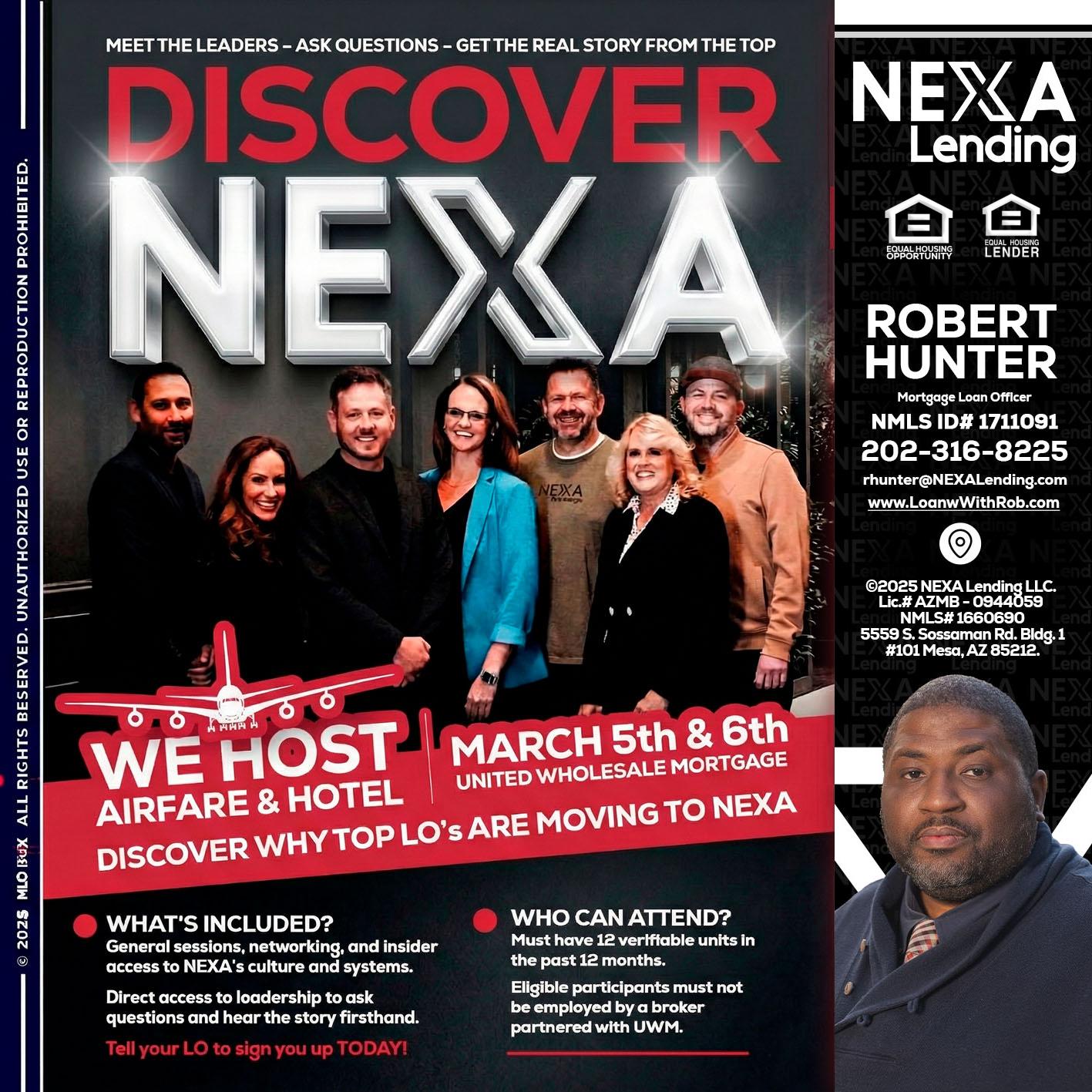 DISCOVER NEXA - Robert Hunter -Mortgage Loan Officer