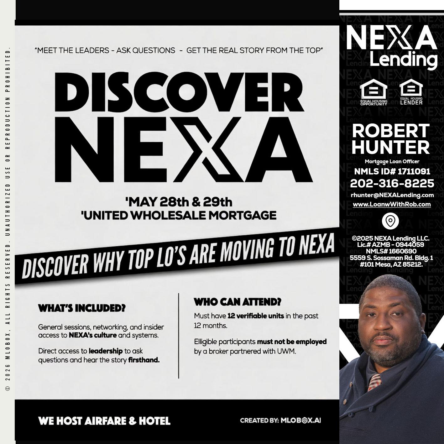 DISCOVER NEXA - Robert Hunter -Mortgage Loan Officer