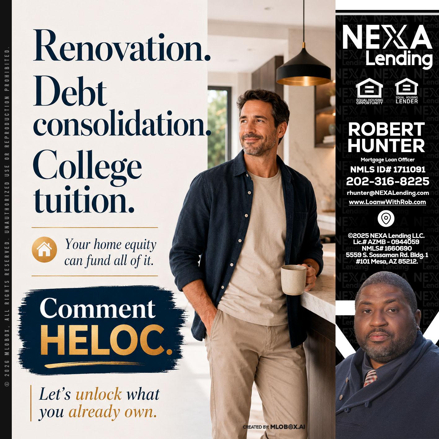 RENOVATION DEBT - Robert Hunter -Mortgage Loan Officer