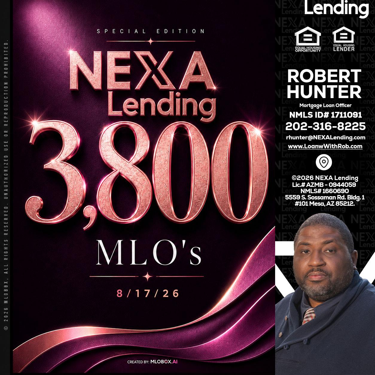 3800 MLOs - Robert Hunter -Mortgage Loan Officer