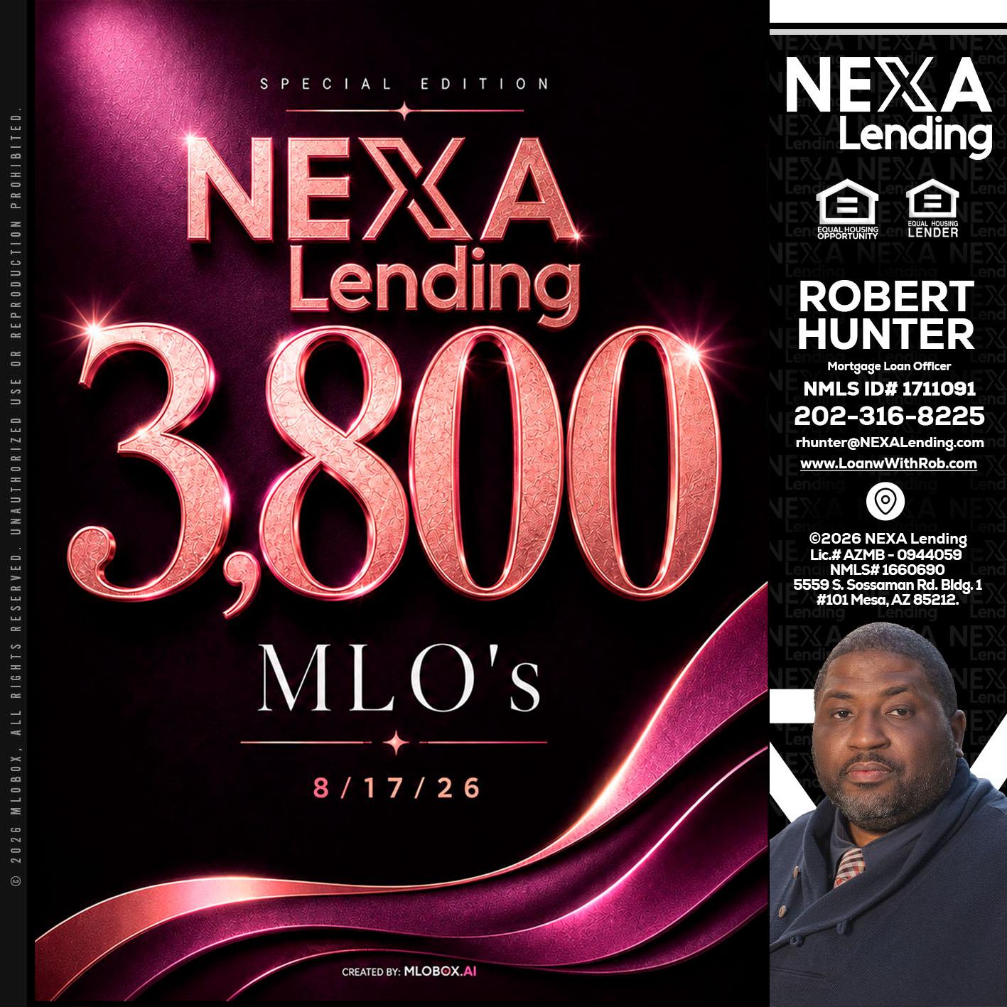 3800 MLOs - Robert Hunter -Mortgage Loan Officer
